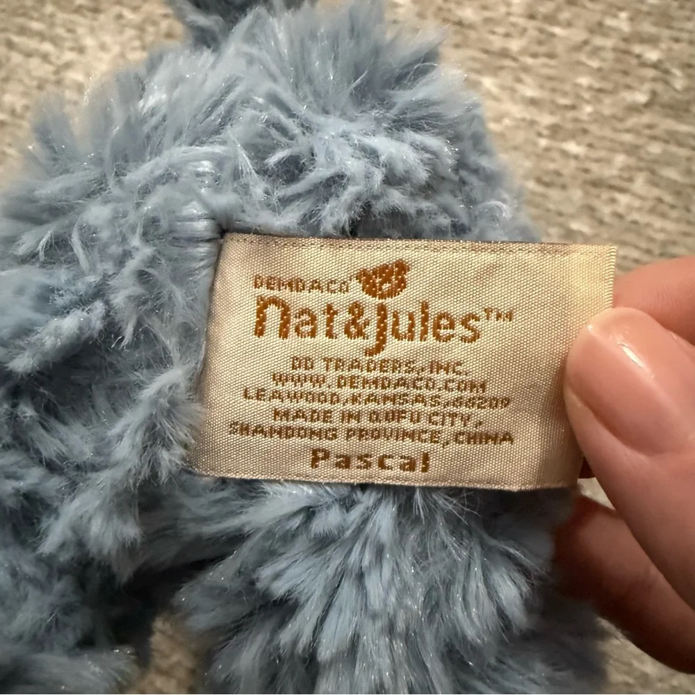 Nat & Jules Pascal Plush Elephant Gray Blue Stuffed Animal‎ Soft Cuddly Floppy